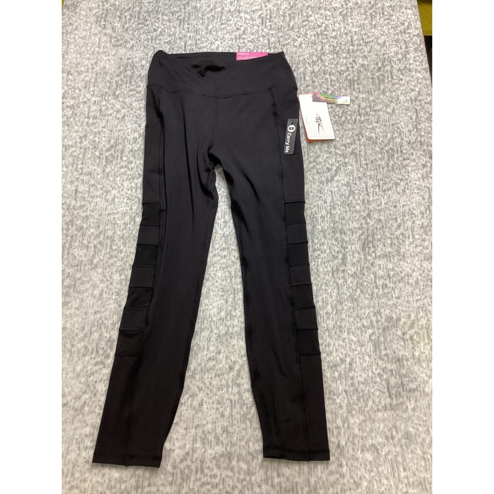 X by Gottex Air Light Inter-Luxe Mesh Leggings Black GM130L Womens Medium NWT‎